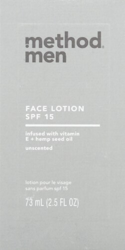Method Men Fragrance Free Face Lotion SPF 15 Perspective: top