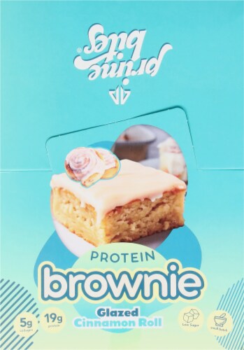 Prime Bites Protein Brownie Glazed Cinnamon Roll Perspective: top