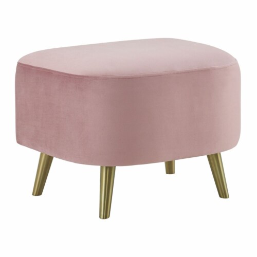 Picket House Furnishings Taryn Ottoman In Blush Perspective: top