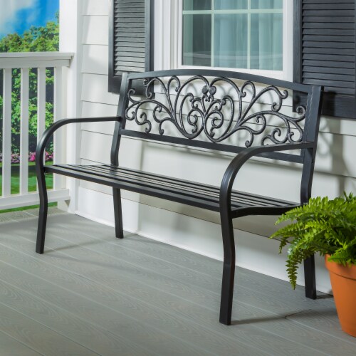 Blooming iron online garden bench