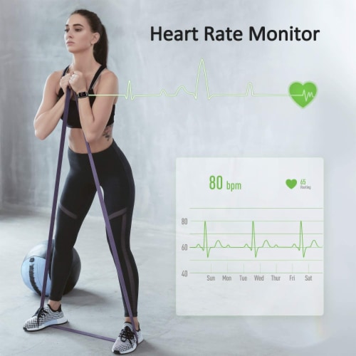 Letsfit Smartwatch Heart Rate Monitor Step Counter ID205 - Blue Perspective: top