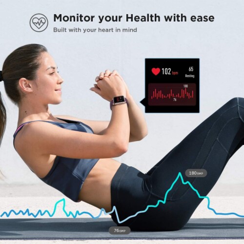 Letsfit ID205L Smartwatch Heart Rate & Activity Monitor - Purple Perspective: top