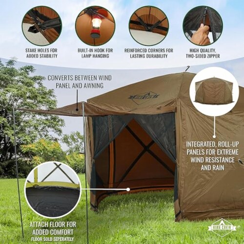 Hike Crew 12 x 12 Pop Up Gazebo Tent 6 Sided Outdoor Camping Canopy w Wind Panels 12 x 12 Foods Co