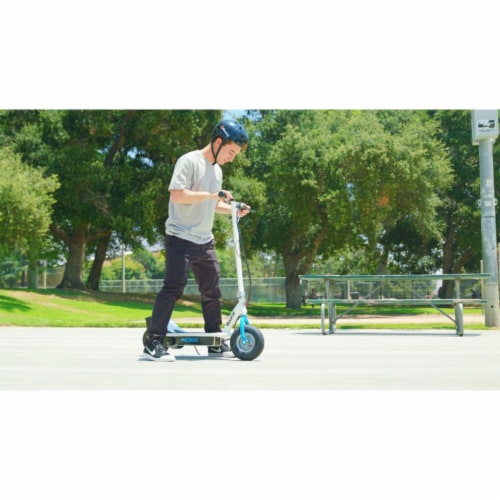 Razor E300 Adult RideOn 24V High-Torque Motorized Electric Powered Scooter, Blue Perspective: top