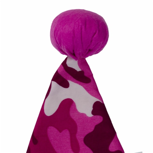 Northlight 16  Pink and White Camouflage Christmas Santa Unisex Adult Hat Costume Accessory - Perspective: top