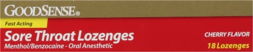 GoodSense® Sore Throat Cherry Oral Anesthestic Lozenges Perspective: top