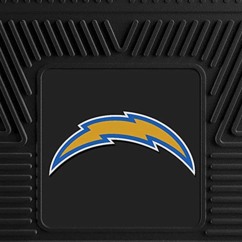 Fanmats 27x17in Vinyl Front Car Floor Mat 2 Piece Set, NFL Los Angeles Chargers Perspective: top
