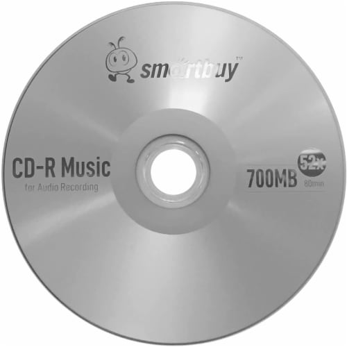 100 Pack Smartbuy Digital Audio CD-R Music 52X 700MB/80Min Branded Logo Blank Recordable Disc Perspective: top