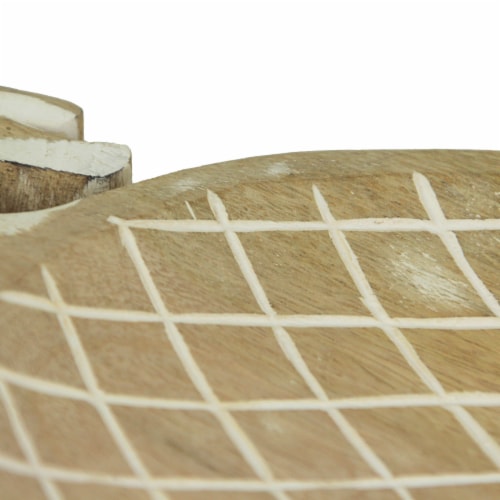 12 Inch Hand Carved Pineapple Wooden Serving Tray Decorative Serveware Platter Perspective: top