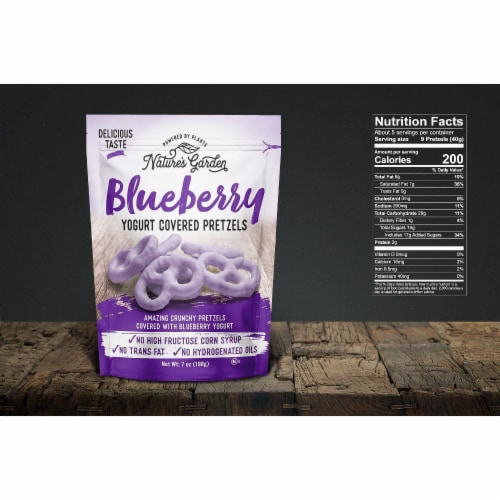 Nature's Garden - Blueberry Yogurt Covered Pretzels - 7 oz. (Single Pack) Perspective: top