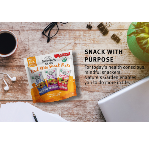 Nature's Garden - Organic Trail Mix Snack Packs - 1.2 oz - (Pack of 72) Perspective: top