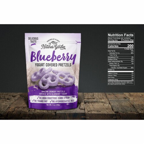 Nature's Garden - Blueberry Yogurt Covered Pretzels - 7 oz. (3-Pack) Perspective: top