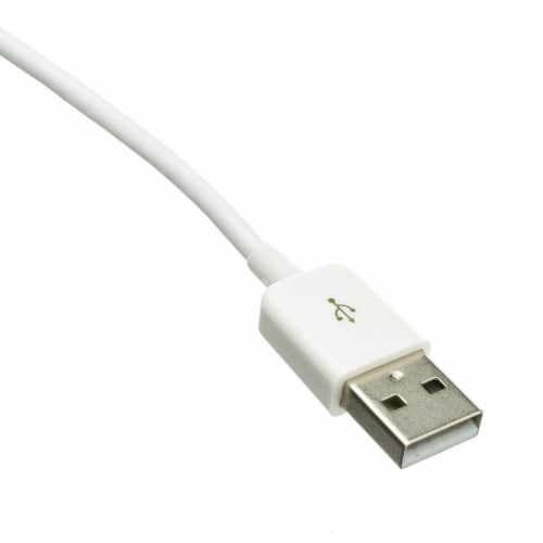 Apple Lightning Authorized White IPhone, IPad, IPod USB Charge and Sync Cable, 6 foot Perspective: top