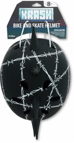 Krash! Barbed Black Youth Helmet Perspective: top
