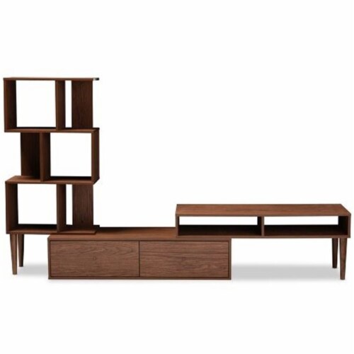 Baxton Studio Haversham Entertainment Center in Dark Walnut Perspective: top