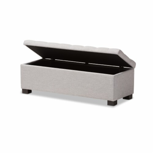 Roanoke Storage Bench in Grayish Beige Perspective: top