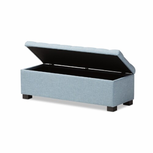 Roanoke Storage Bench in Light Blue Perspective: top
