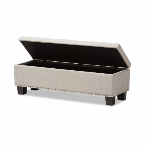 Hannah Storage Bench in Beige Perspective: top