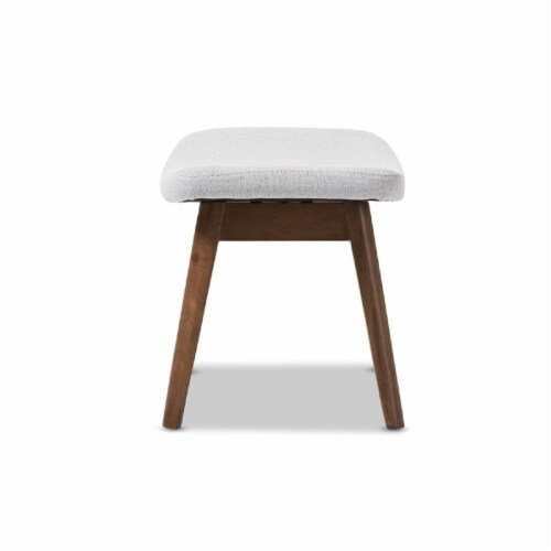 Baxton Studio Vera Mid-Century Modern Light Grey Fabric Upholstered Ottoman