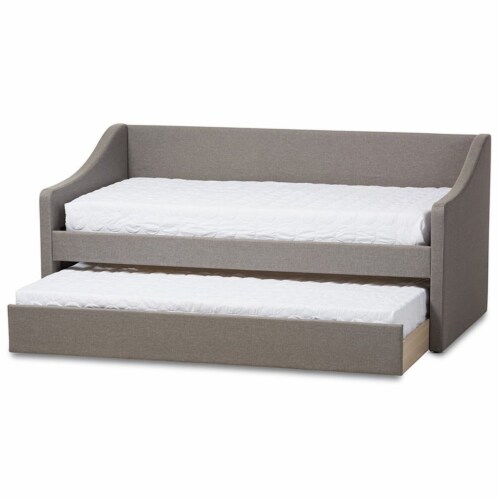Baxton studio barnstorm modern and contemporary cheap fabric upholstered daybed with guest trundle bed