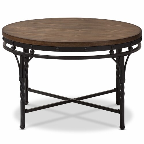 Baxton Studio Austin Vintage Industrial Antique Bronze Round Coffee Cocktail Occasional Table Baxton Studio Austin Vintage Industrial Antique Bronze Round Coffee Cocktail Occasional Table
