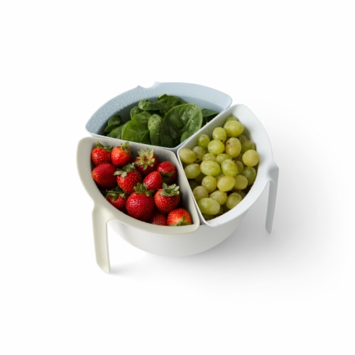 ChefN 3-IN-1 Colander - Blue/White Perspective: top