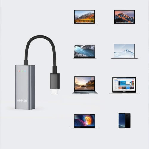Anker USB-C to Ethernet Adapter Perspective: top