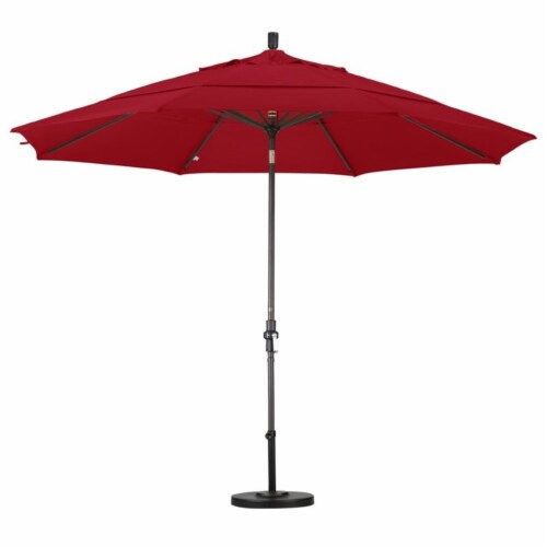 11' Patio Umbrella in Jockey Red - California Umbrella Perspective: top