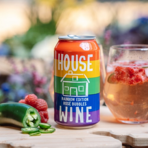 House Wine Rose Bubbles Wine Spritzer Single Can Perspective: top