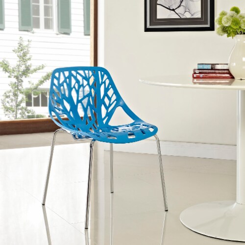 Stencil Dining Side Chair - Blue Perspective: top
