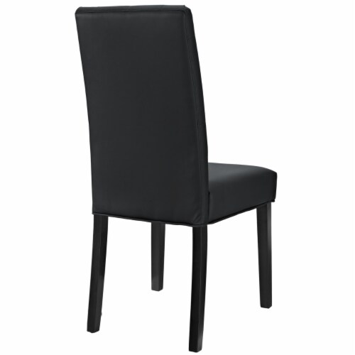 Confer Dining Vinyl Side Chair - Black Perspective: top