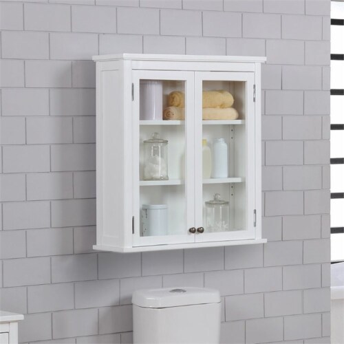 Dorset 27 W x 29 H Wall Mounted Bath Storage Cabinet with Glass Cabinet Doors Perspective: top
