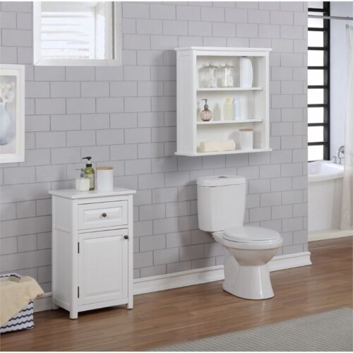 Dorset 27 W x 29 H Wall Mounted Bath Storage Cabinet with Two Open Shelves Perspective: top
