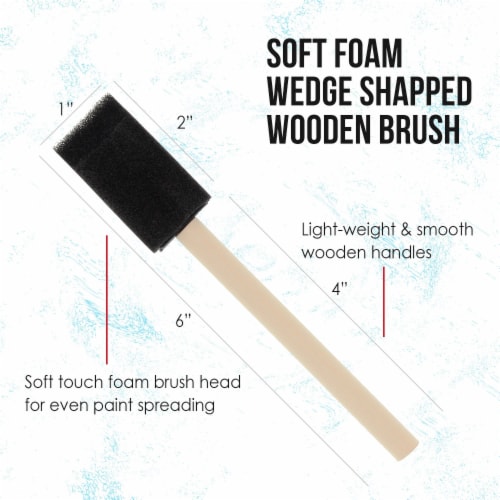 1 inch Foam Sponge Wood Handle Paint Brush Set (Full Case of 600) - Lightweight and durable Perspective: top