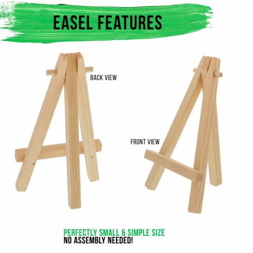 4  x 6  Stretched Canvas with 8  Mini Wood Display Easel Kit, 12 Pack - Artist Tabletop Stand Perspective: top