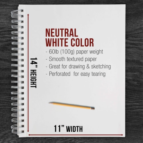 11  x 14  Left Hand Spiral 60lb Sketch Drawing Pad (Pack of 2) Perspective: top