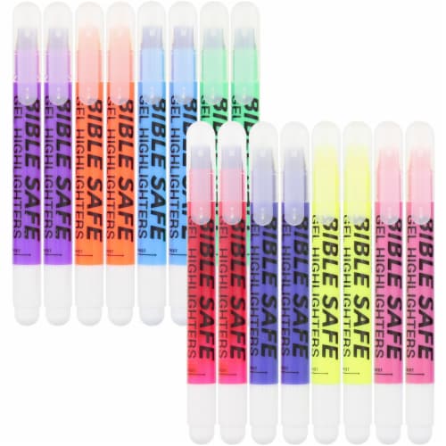 Bible Safe Gel Highlighters, Assorted Bright Neon Fluorescent