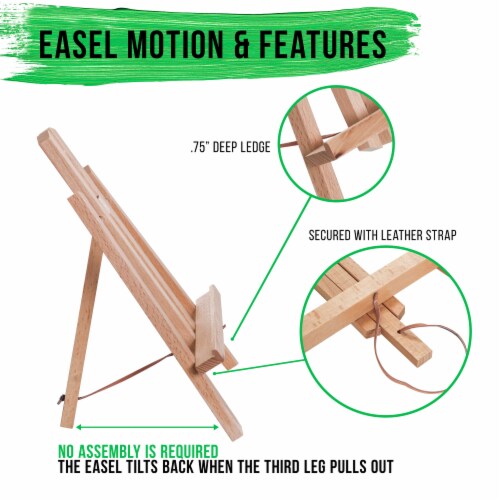 11  Small Tabletop Display Stand A-Frame Artist Easel - Portable Beechwood Tripod Easel Perspective: top