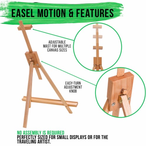 Topanga 31  Tabletop Wood Folding A-Frame Artist Studio Easel - Adjustable Tripod Stand Perspective: top