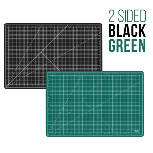 24  x 36  Green/Black Self Healing 5-Ply Double Sided Durable Non-Slip PVC Cutting Mat Perspective: top