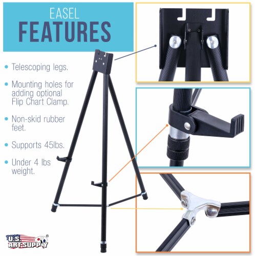 70 Showroom XL Aluminum Display Easel, Holds 45 lbs Extra Large Black