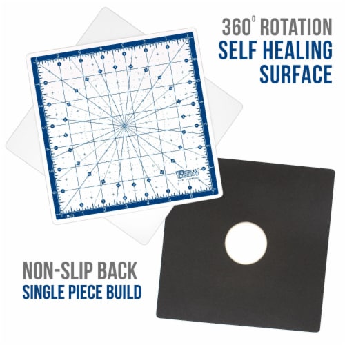 8  x 8  Rotary White/Blue Self Healing 7-Layer Durable Non-Slip PVC Cutting Mat Perspective: top