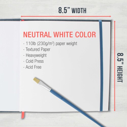 8.5  x 8.5  Linen-Bound Watercolor Sketchbook, 76 Sheets, 110 lb - Cold-Pressed - 2 Pack Perspective: top