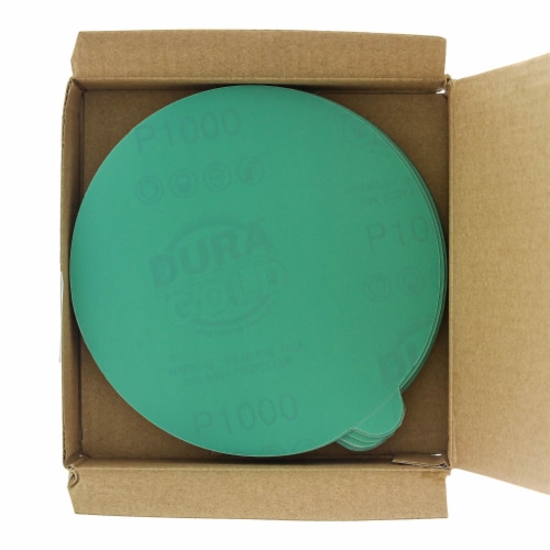 1000 Grit - 5  Green Film - PSA Self Adhesive Stickyback Sanding Discs, DA Sanders - 50 Discs Perspective: top