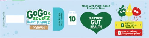 GoGo SqueeZ® Happy TummieZ Organic Fruit & Veggie Pouches Perspective: top
