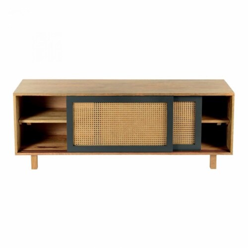 Moe's Home Collection Ashton 55  Wood Media Console/TV Stand in Natural/Black Perspective: top