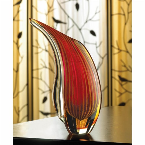 Crimson Sunset Art Glass Vase Perspective: top