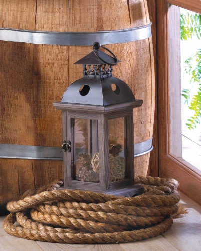 Home Locomotion Rustic Wood Lantern Perspective: top