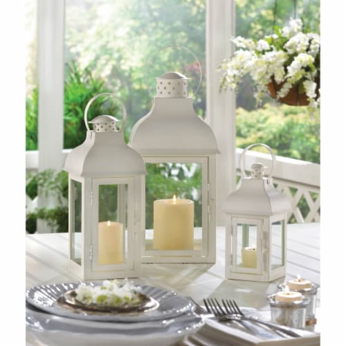 Home Locomotion Gable Medium White Lantern Perspective: top