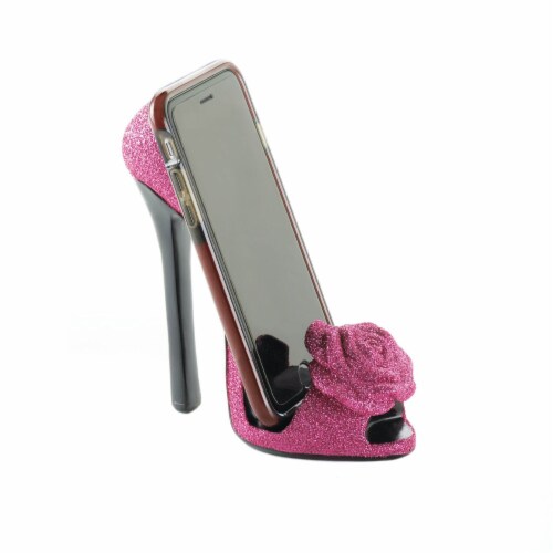 Pink Rose Shoe Phone Holder Perspective: top